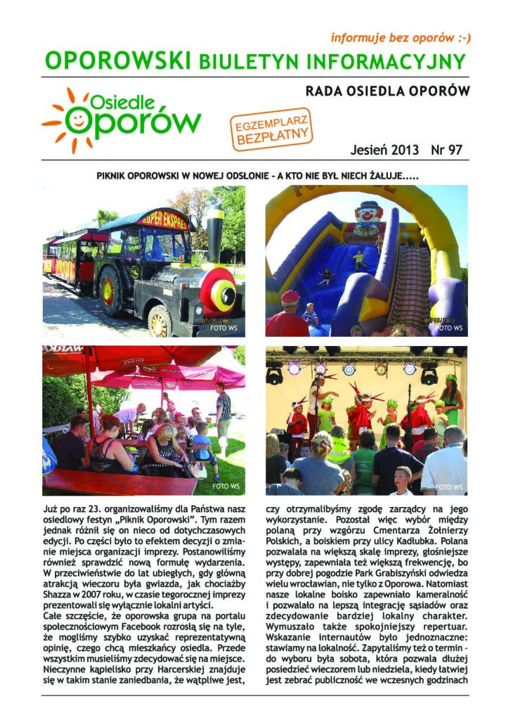 Oporowski Biuletyn Informacyjny jesień 2013
