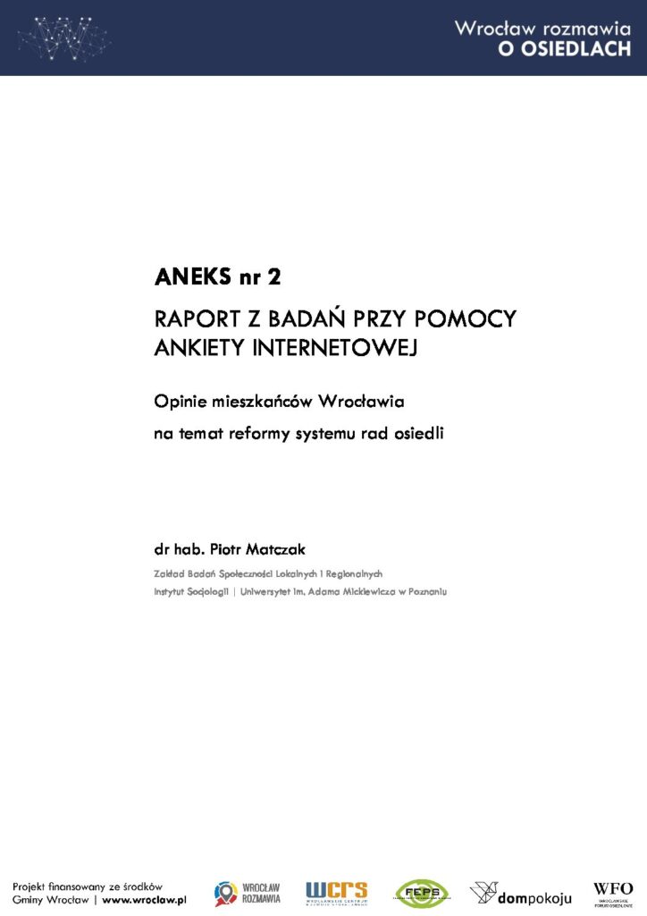 Aneks - badania ankietowe - mieszkańcy