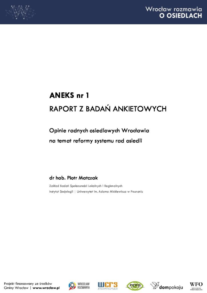 Aneks - badania ankietowe - radni osiedlowi