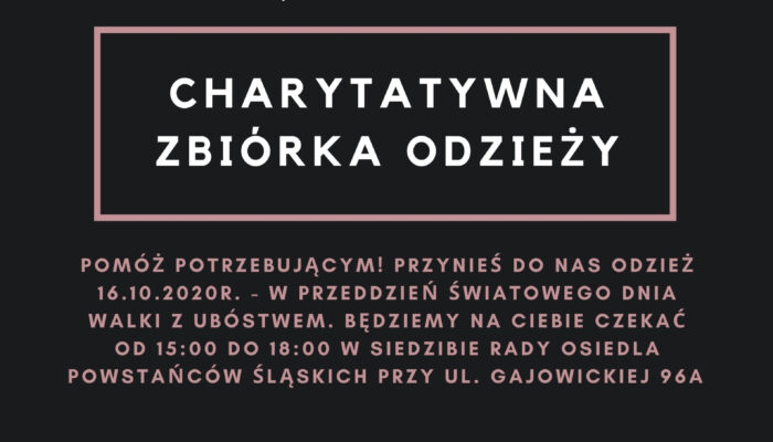 Charytatywna zbiórka odzieży 2020