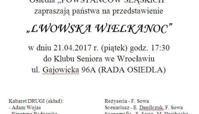 Występ kabaretu DRUGI w Klubie Seniora 2017