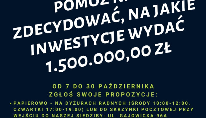 konsultacje Funduszu Osiedlowego 2019