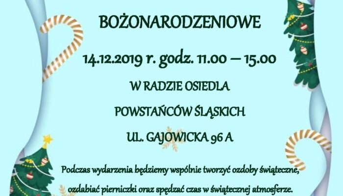 warsztaty bożonarodzeniowe 2019